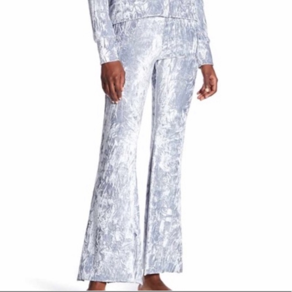 Free Press Crushed blue velvet sleepwear separates